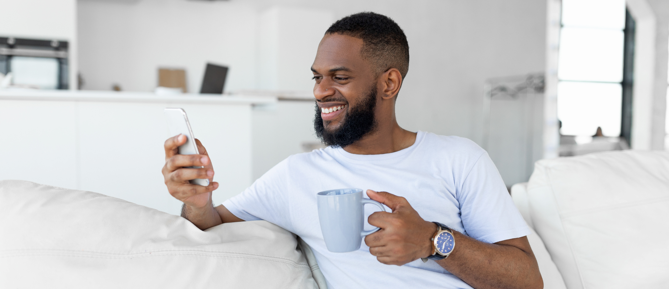 Man reading an email